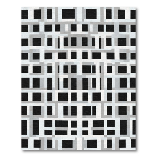 Monochrome Intersecting Lines Rectangles Rug