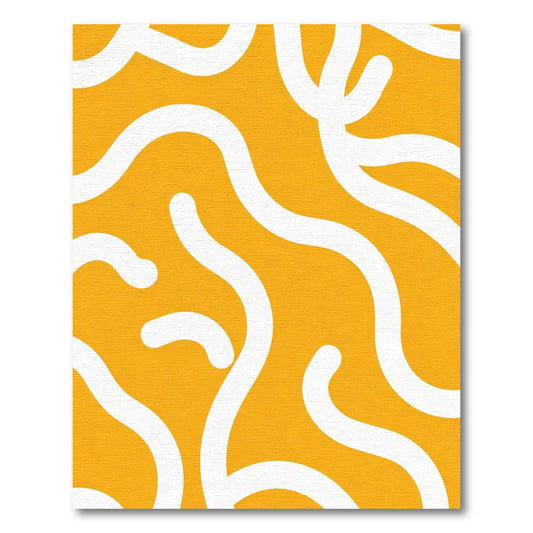 Orange White Abstract Swirl Rug