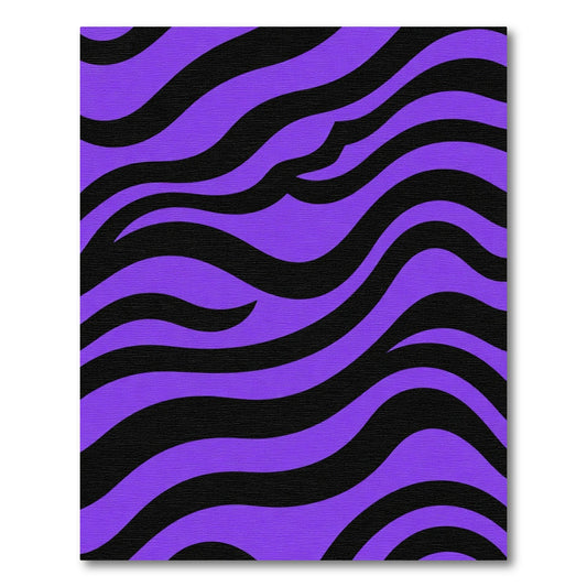 Purple Black Bold Wavy Stripes Rug