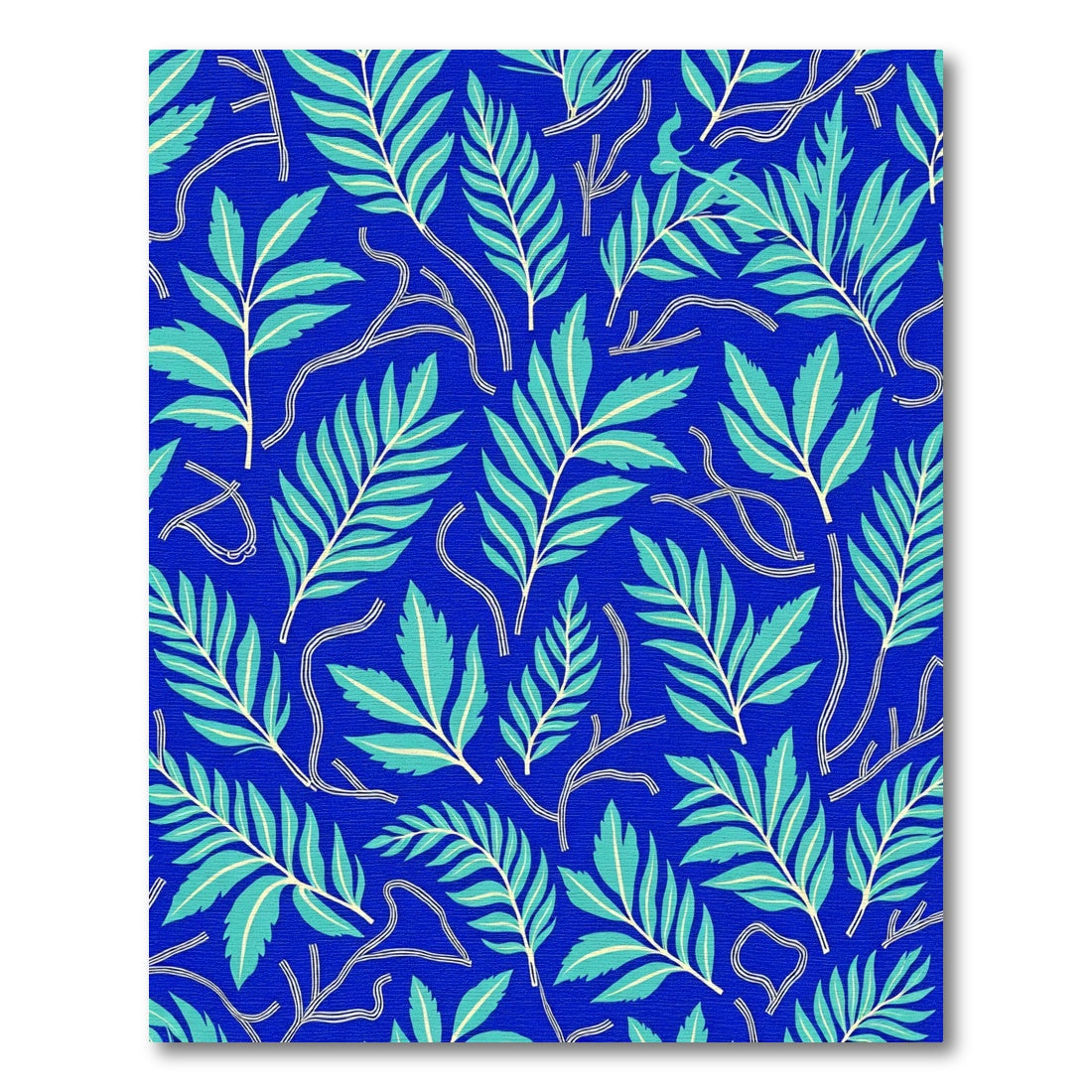 Vibrant Aqua Tropical Leaf Scatter Rug