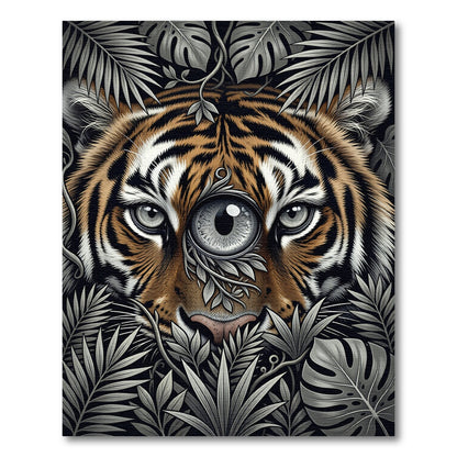 Mystical Tiger Eye Jungle Leaves Rug