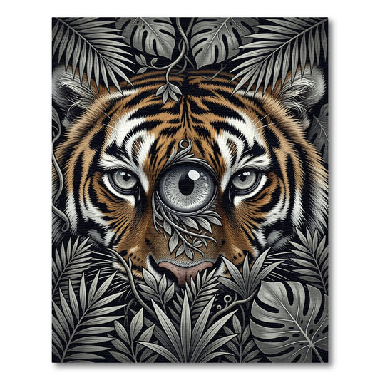 Mystical Tiger Eye Jungle Leaves Rug