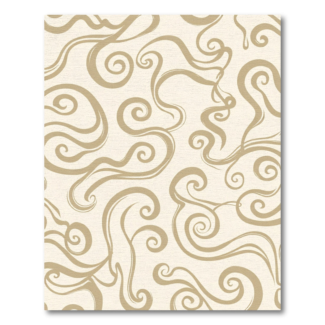 Gold Swirls Light Cream Background Rug