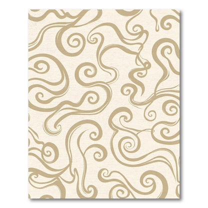 Gold Swirls Light Cream Background Rug