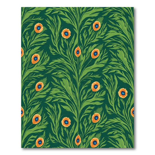 Emerald Green Peacock Feather Bloom Rug