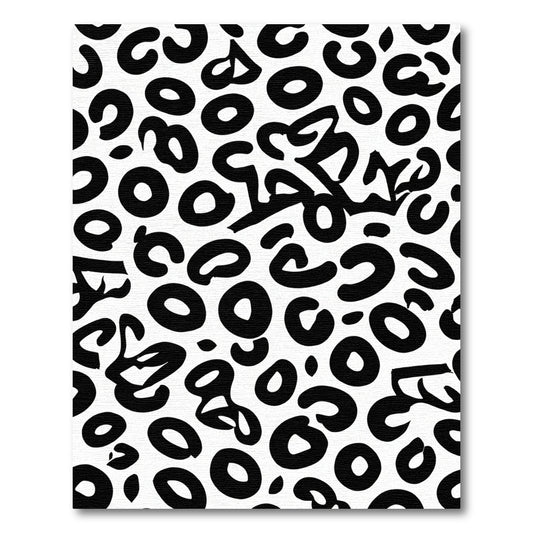Bold Black White Spot Abstract Rug