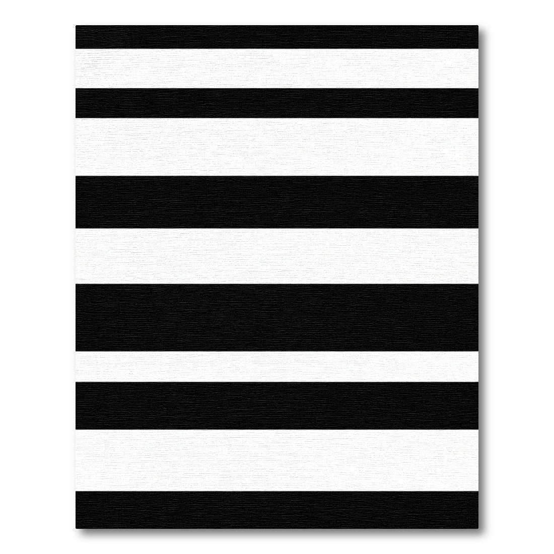 Crisp Black White Parallel Bands Rug