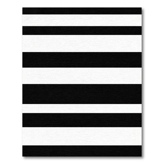 Crisp Black White Parallel Bands Rug