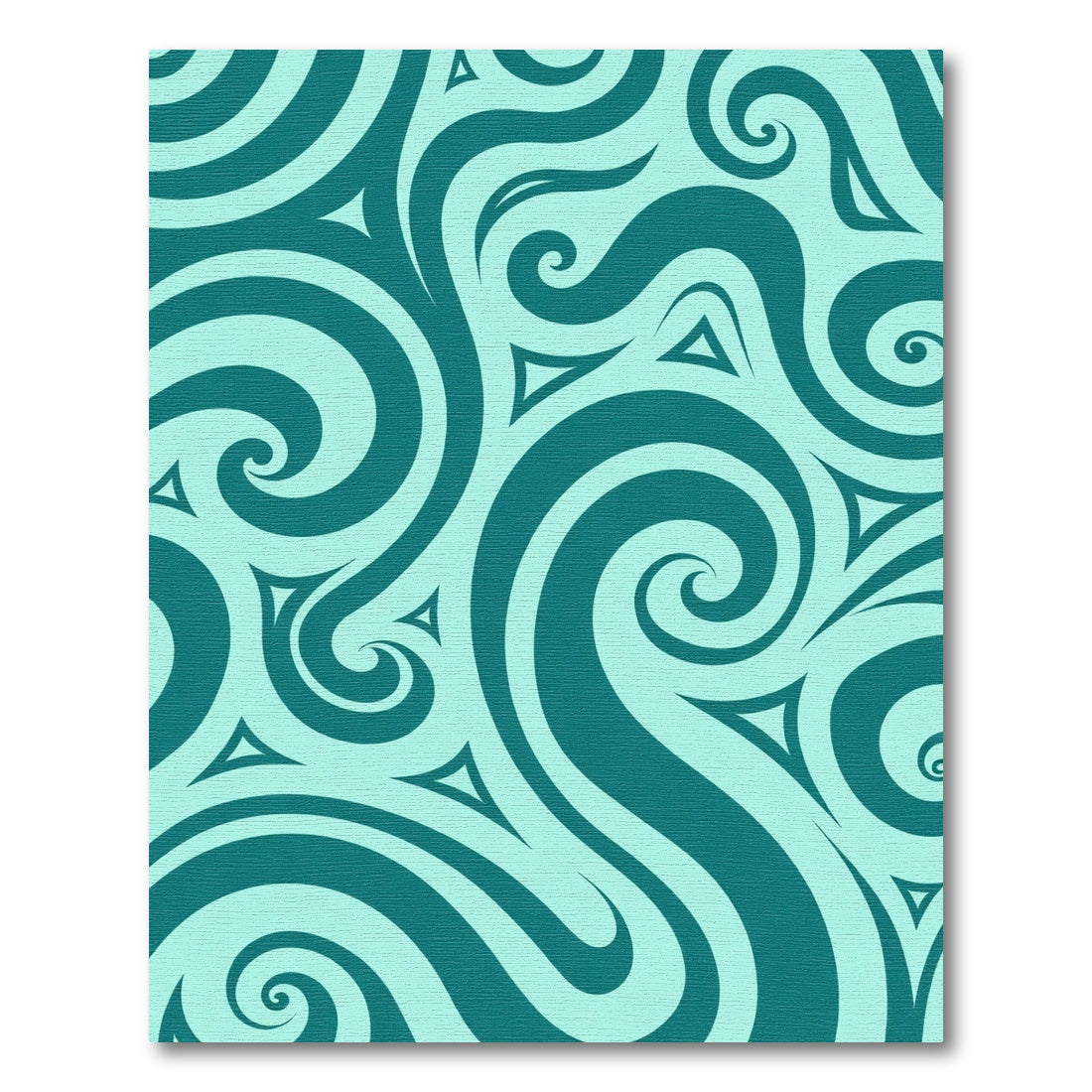 Teal Swirl Tribal Triangle Rug
