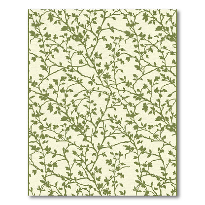 Green Vine Botanical Silhouette Rug