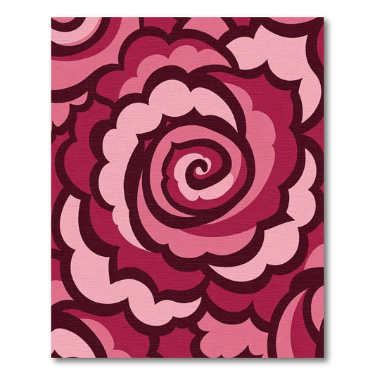 Crimson Pink Floral Swirl Rug