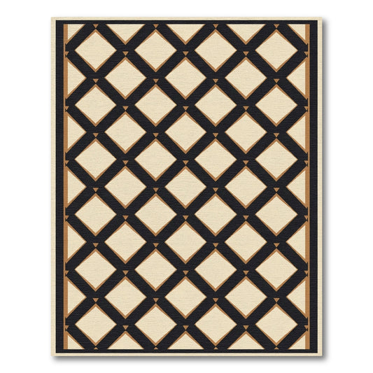 Tuscan Cream Diamond Lattice Rug