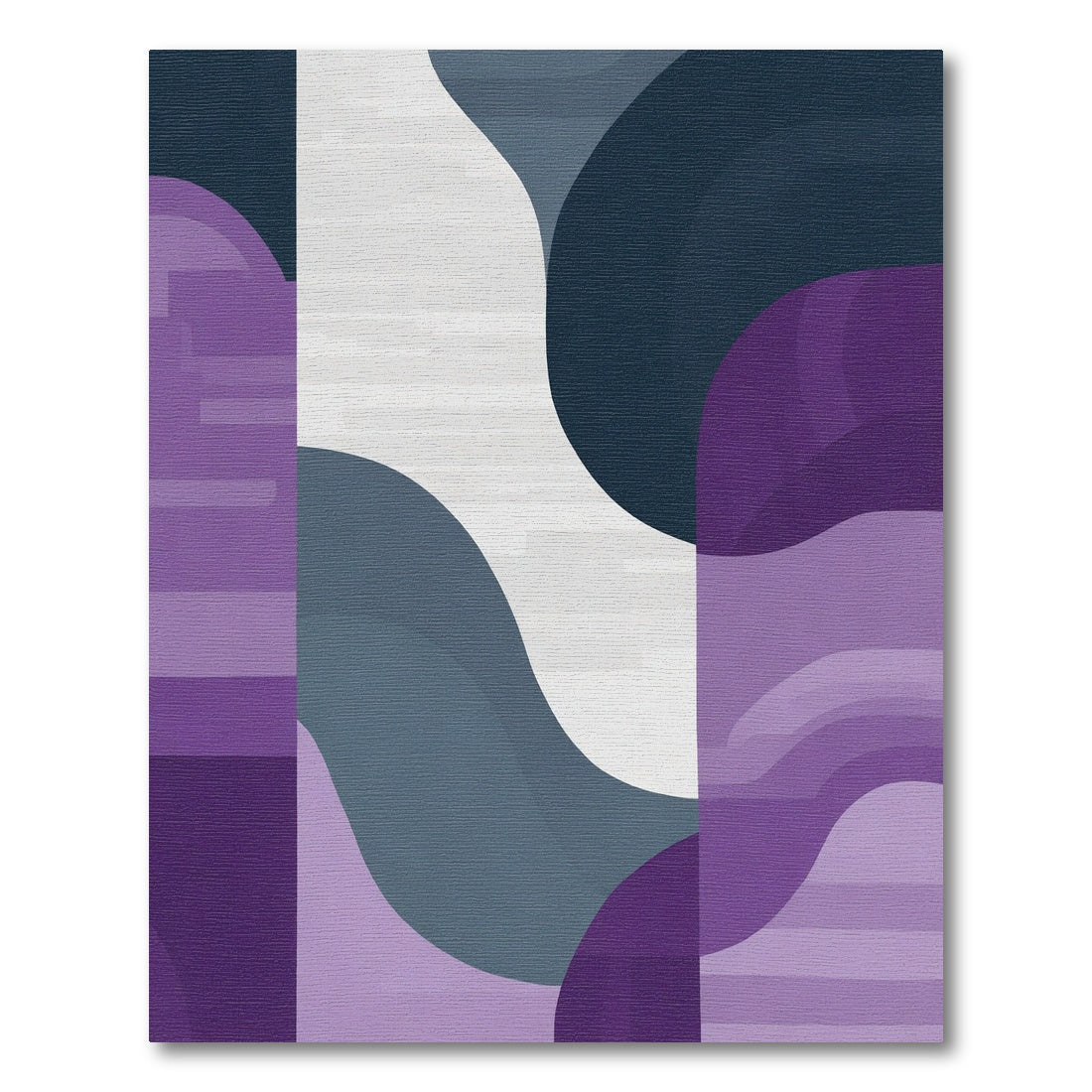 Abstract Purple Blue Organic Waves Rug