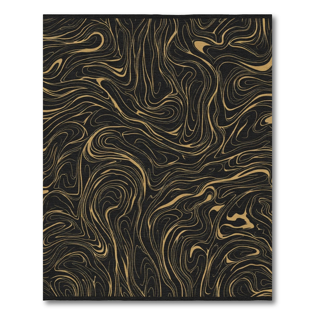 Black Gold Organic Swirl Rug