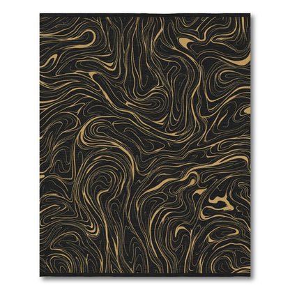 Black Gold Organic Swirl Rug