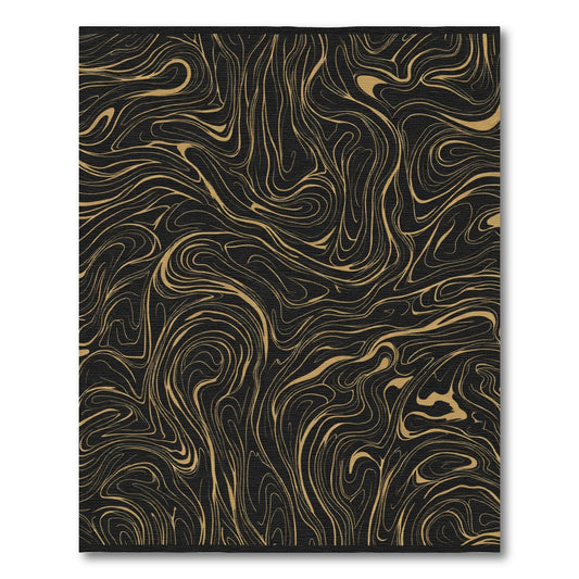Black Gold Organic Swirl Rug
