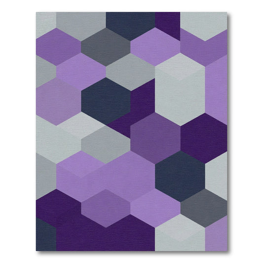 Purple Gray Hexagon Tessellation Rug