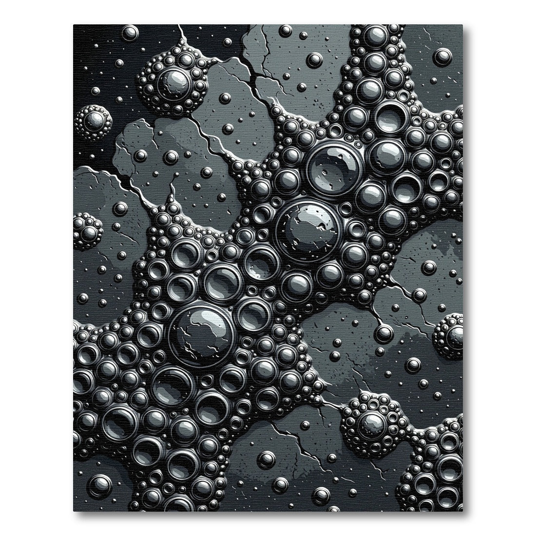 Dark Gray Organic Bubble Cluster Rug