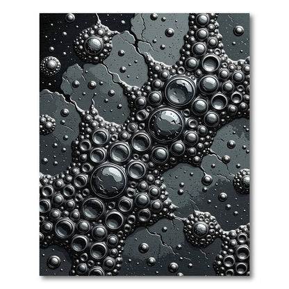 Dark Gray Organic Bubble Cluster Rug
