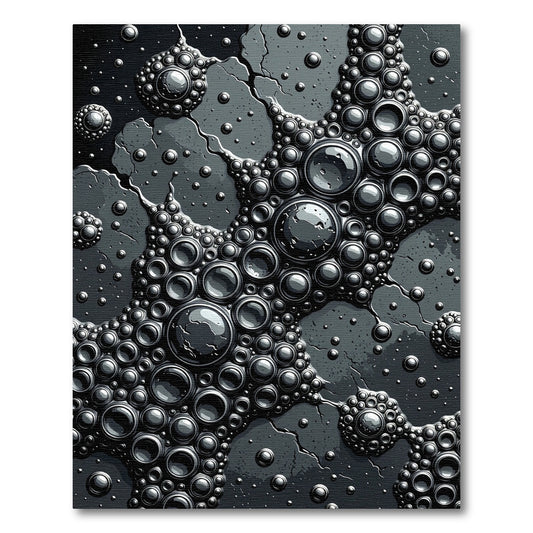 Dark Gray Organic Bubble Cluster Rug