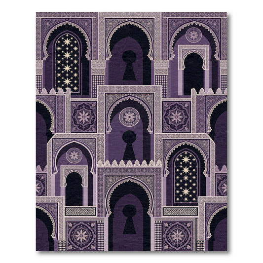 Regal Purple Archway Star Window Rug