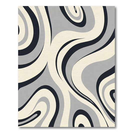 Neutral Swirl Midcentury Modern Rug