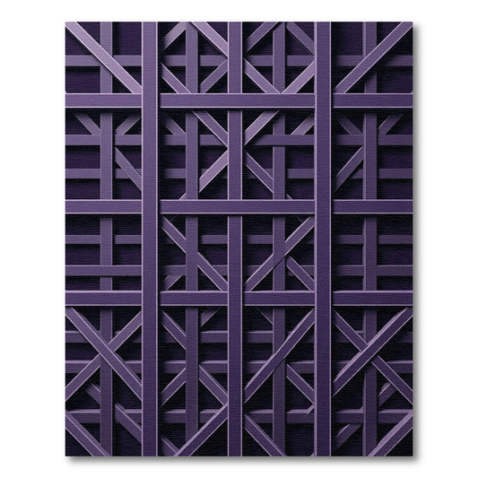 Modern Deep Purple Geometric Lattice Rug