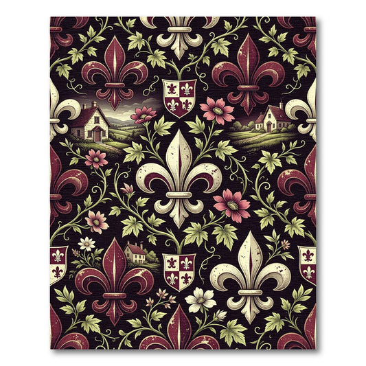 Regal Fleur-de-lis Village Floral Rug