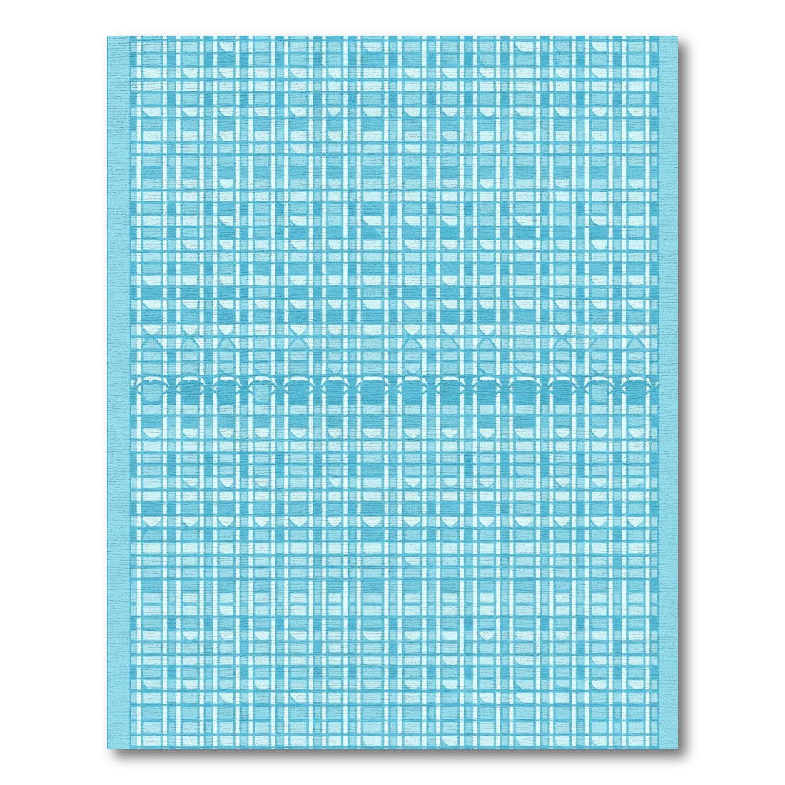 Aqua Blue Geometric Lattice Rug