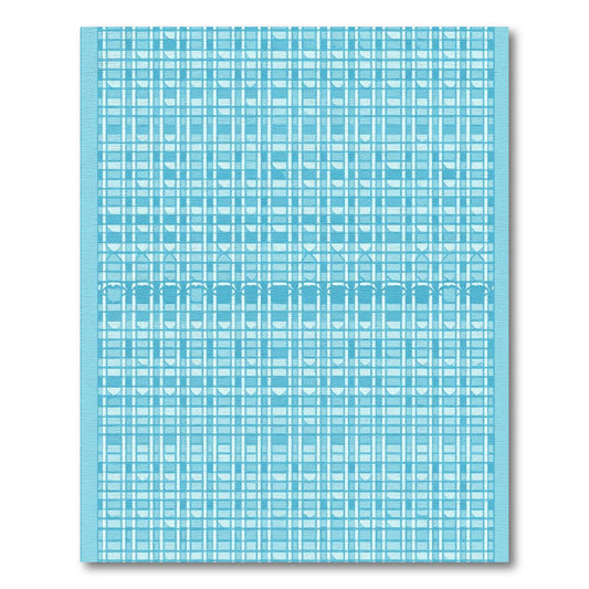 Aqua Blue Geometric Lattice Rug