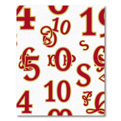Red Gold Number Medley Rug