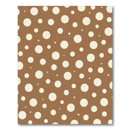 Warm Brown Cream Polka Dot Scatter Rug