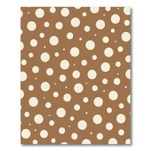 Warm Brown Cream Polka Dot Scatter Rug