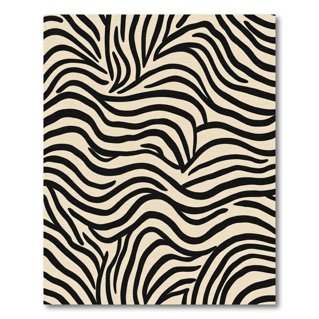 Cream And Black Abstract Stripe Rug