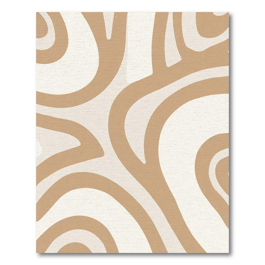 Neutral Taupe Abstract Swirls Rug