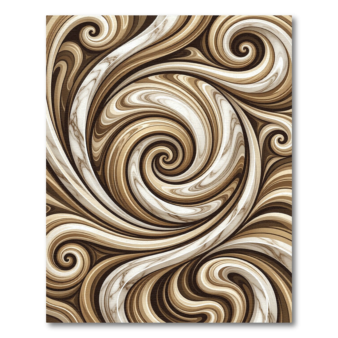 Brown Cream Swirl Marble Flow Rug