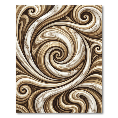 Brown Cream Swirl Marble Flow Rug