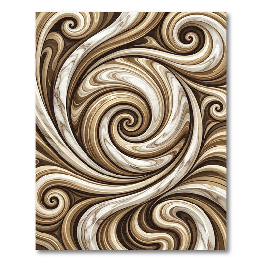 Brown Cream Swirl Marble Flow Rug