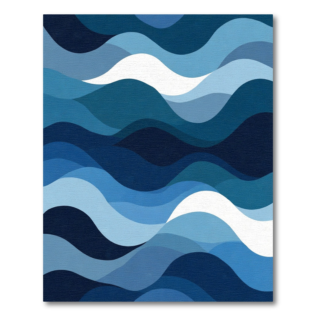 Deep Blue Ocean Wave Landscape Rug