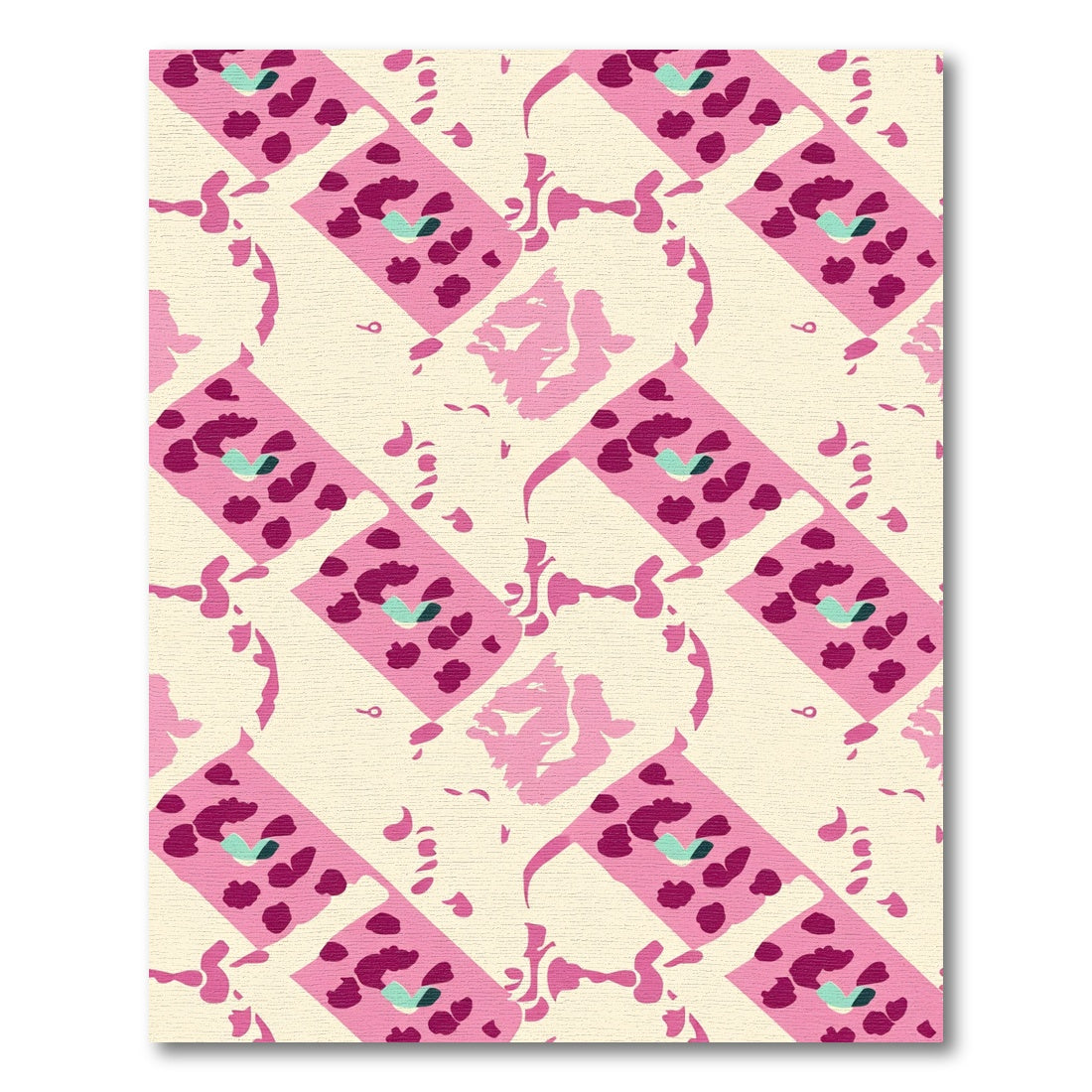 Pink Magenta Abstract Diamond Shapes Rug