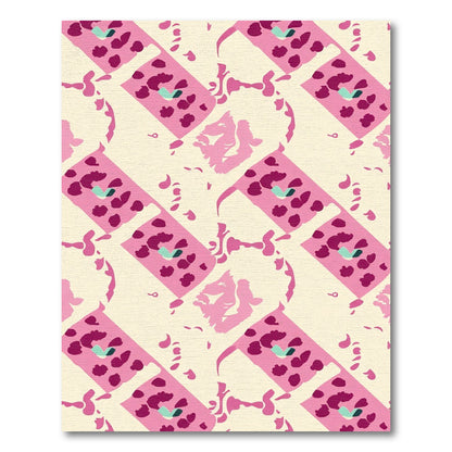 Pink Magenta Abstract Diamond Shapes Rug