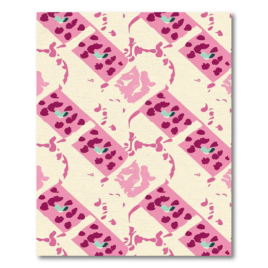 Pink Magenta Abstract Diamond Shapes Rug