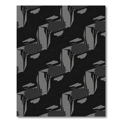 Monochromatic Abstract Geometric Stack Rug