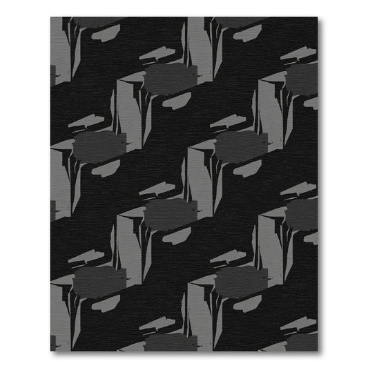 Monochromatic Abstract Geometric Stack Rug