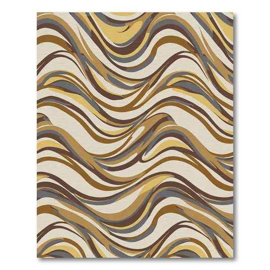 Earthy Tones Abstract Wavy Strokes Rug