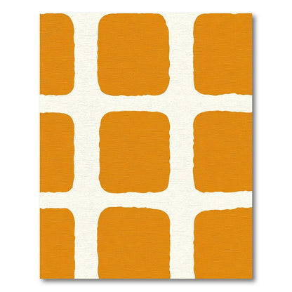 Orange Cream Brick Texture Rug