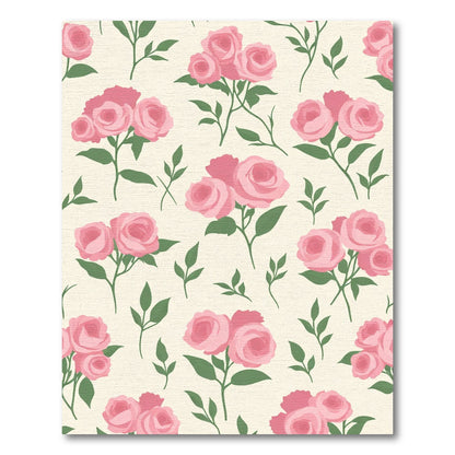 Sweet Pink Rose Meadow Bloom Rug