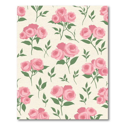 Sweet Pink Rose Meadow Bloom Rug