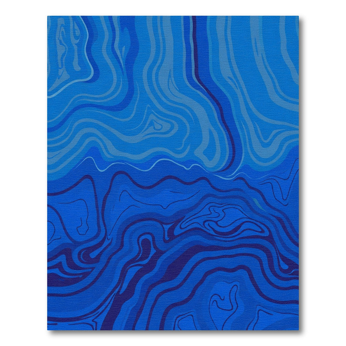 Abstract Blue Swirl Marbled Rug