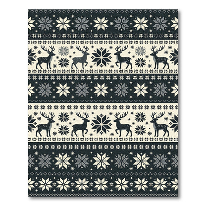 Nordic Reindeer Winter Snowflake Tapestry Rug